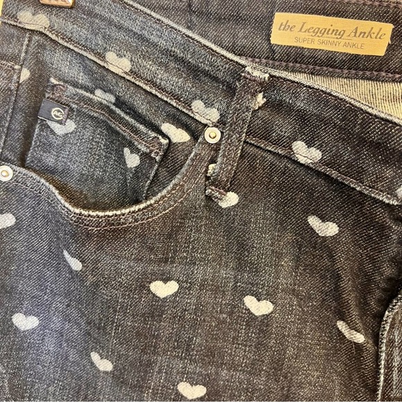 Adrianna Goldschmied Anthropologie heart skinny jeans the legging ankle fit 31R - Picture 8 of 9